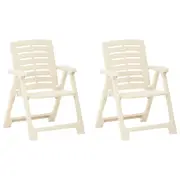 Garden Chairs 2 pcs Plastic White vidaXL