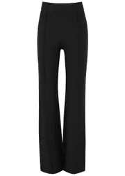 Spanx Black Stretch-jersey Flared-leg Trousers - L L