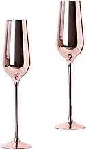 2 Pcs Stem Wine Glasses Rose Gold Champagne Flutes Modern Drinking Mugs Drinking Glass Glass Gifts Wedding