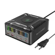 [GaN Tech] BlitzWolf® BW-S28 260W 5-Port USB PD Digital Display 140W PD3.1 PPS Fast Charger 2USB-A+3USB-C with 15W Wirel