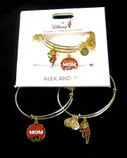 Incredible MOM Disney Park Alex & Ani Bracelet Set / 2 Bracelets Elastigirl Gold