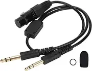 XLR to GA Dual Plug Cable Adapter PVC Shielded Wire Aviation Headset Adapter for XLR 5 Pin to GA Dual Plug Durable Stretchable Conversion Cable for Pilots