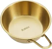 304 Stainless Steel Traditional Bowls - Golden Soup Bowl with Handle, Soup Bowls, Round Rice Bowl Wine Cup, Hiking Soup Dish Food Bowl Camp Cup, Food Service Products Soup, Catering, Buffets, Homes