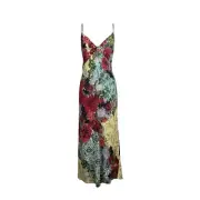 Alice & Olivia Kiro Slip Dress Women's Size 8 V Neck Floral Sleeveless
