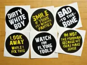 6 Funny Hard Hat Stickers White Boy Bad to the Bone Not Foreman Flying Tools