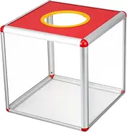 Veemoon Charity Donation Box Transparent Fundraising Raffle Box with Removable Sign Holder for Voting Contests Office Events and More