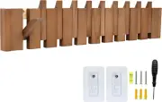Solid Wood Coat Rack Wall Mount with 10 Hooks Piano Wooden Coat Hooks Wall Mount