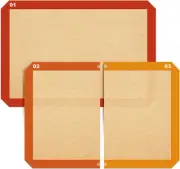 3 Pcs Silicone Baking Mat for Baking Sheet, Reusable Baking Supplies, Non-Stick