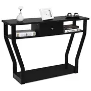 Giantex Classical Console Table Hallway Table Entry Tables Sideboard w/Storage Drawer&3 Shelves Display Organiser Black
