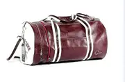 High Quality Leather Travel Bags Large Capacity Luggage Duffle Gym Sports Bag With Shoes Pocket Casual Fashion Handbag XA689ZC Wine red