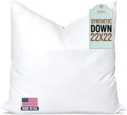 Pillowflex Synthetic down Pillow Insert - 22X22 down Alternative Pillow, Ultra S