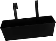 Yardenfun Wrought Iron Hanging Flower Pot Wall Planters Rustic Bucket Railing Mount Balcony Garden Pots Hooks Outdoor Porch Large Metal Planter Fence Planter Indoor Hanging Planter Black