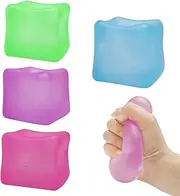 4 Pack Fidget Toy Stress Cube Squishy Sensory Fidget Toys for Anxiety Stress Relief for Kids Adults Children Teens, High Density Gel Filled - Your Best Mellow and Chill
