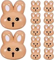 COHEALI 12pcs Easter Themed Small Rabbit Resin Sewing Buttons Cartoon Decorative Buttons for Crafts and Clothing Vintage Bunny Design for DIY Projects