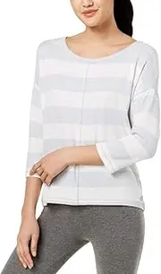 [Calvin Klein] Performance Women's Crew Neck Boxy Pullover with hi Low Hem