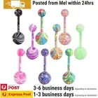 9PCS Belly Piercing Bars Candy Coloured Mix Navel Button Barbells Body Jewellery