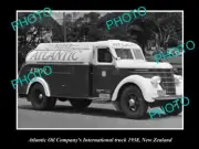OLD POSTCARD SIZE PHOTO OF ATLANTIC OIL COMPANY PETROL TANKER c1938 NZ