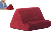 Tablet Holder Multi Angle Lazy Holder Stand with 2 Pockets for Bed Desk-Wine Red