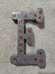 Stick to wall, Teaching or crafts Foam Diy Silver Glitter Letter E Class decor