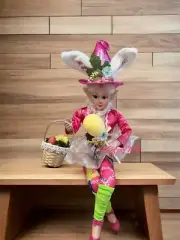 Easter Spring Bunny Fairy Elf Shelf Sitter 20” Posable Mantel Tabletop Decor