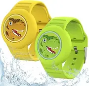 Waterproof AirTag Bracelet for Kids, 2[Pack] Soft Silicone Air Tag Holder for Kids Lightweight GPS Tracker Wristband Compatible with Apple Airtag Watch Band for Child Cartoon