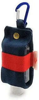 Travel Size Hand Sanitizer Holder,Bottle Case and Carabiner Carrier bag-Portable Mini Waist Bag for Liquids Clip On Belt Loop, Backpack and Purse - Includes Empty 60ml/ 2 oz Reusable Bottle (Blue)