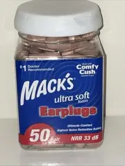 Mack's Ultra Soft Foam Earplugs 50 Pair / 33dB /Highest NRR Comfortable Ear Plug