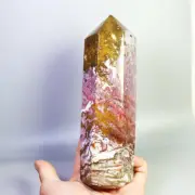 1.57lb Natural Ocean Jasper Agate Geode Crystal Tower Wand Point Healing Mineral