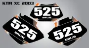Custom number plates for KTM EXC 1998 - 2003 stickers decals graphics