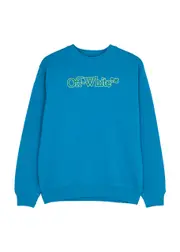 Off-white Kids Logo-print Cotton Sweatshirt (12-14 Years) - Blue - 14YR (14 Years) 14YR (14 years)