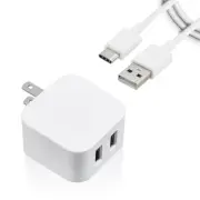 High Reliable Dual USB Power Adapter+6ft Type C Cable f Motorola Edge+ 5G XT2061