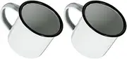 BCOATH 2Pcs Vintage Enamel Water Cups Retro Mugs for Tea and Juice Thickened Handheld Mugs for Outdoor Camping and Home Use