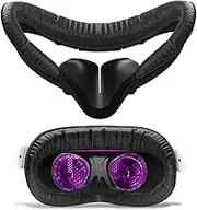 VR Facial Interface & Face Pad for Oculus Quest 2 - Breathable Holes Leather Face Cover Cushion Replacement, Protective VR Accessories Compatible with Quest 2