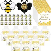 25 Set Employee Appreciation Gifts Bulk Thank You Staff Gift Bee Lapel Pin Bee Badge Organza Bag Thank You Cards Team Gift Inspirational Gifts for Coworkers Teacher Colleagues Bee Party Favours