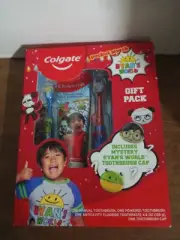 Colgate Ryan's World PocketWatch Gift Pack Powered Toothbrush Toothpaste Cap New
