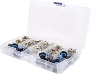 Veulrn 18Pcs/Box WH148 Single Potentiometer Kit B1K/5K/10K/20K/50K/100K/500K/1M with Knobs Single Potentiometer Set Shaft Nuts