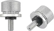 Rear Fender Seat Bolt Motorcycles Seat Screw Quick Mount Compatible Best for Harley Davidson Motorcycles - Billet Aluminum Hard Anodized Screw Cap 1/4 inch-20, 2PCS (Silver)
