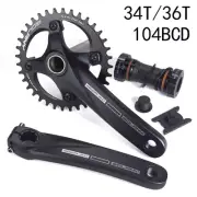 170mm Mountain Bike Crankset 104BCD Double Disc Crank with BB 34T 36T 38T Cranks