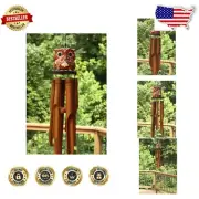 Exquisite Painted Owl Bamboo Wind Chime - Perfect Gift for Nature Lovers