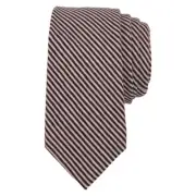 1901 NORDSTROM Men Slim Cotton Tie 2.5 Black White Stripe Summer STRETCH Necktie