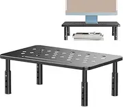 Computer Monitor Stand for Desk, Adjustable Laptop Riser, Desk Monitor Stand Underneath Storage for Office, Home, School Supplies (STT003), 1 Pack, Black