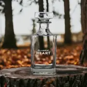 Work of Heart Decanter 26 Oz Bourbon Whiskey Premium Glass Personalize NEW