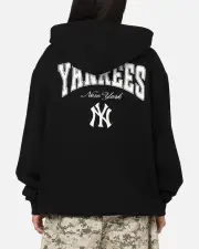 [MAJESTIC ATHLETIC] Majestic Athletic New York Yankees Champs Serial Mono Hoodie Black - Size XL XL Black