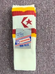Pair VTG & NOS CONVERSE PRO STAR Athletic Tube Socks, fits 9-14, Burgundy & Gold
