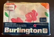 Vintage VERA Neumann Full Double Flat Sheet Burlington Poppy Breeze Floral NEW