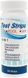 Pool and Spa Test Strips | 6 in 1 Quick and Accurate Pool Test Strips - Pool Testing Kit for Total Alkalinity, pH, Chlorine, Total Hardness, Cyanuric Acid and Total Chlorine
