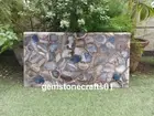 Natural mix agate coffee table top, geode agate center hallway furniture decor