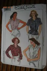 Simplicity 9398 Pattern Misses' Shirts 4 Styles Size 6 8 Uncut