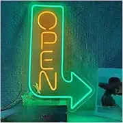 Sign Lamp Big"OPEN"Neon Sign LED Lights With Dimmer For Salon Shop Coffee Bar Business Wall Window Display Decoration 60cmх37cm(B)