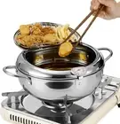 Deep Fryer Pot, 11 Inch/4.2 L Janpanese Tempura Frying Pot With Lid, Stainless